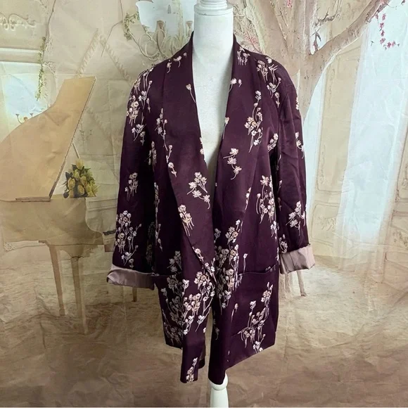 Anthropologie Ett:twa Women's Floral Blazer - Purple - Picture 2 of 10